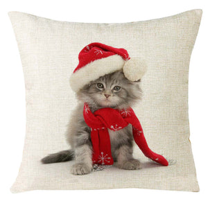 Xmas Christmas Cat Home Festival Pillow Case Cover pillowcase for the pillow 45*45