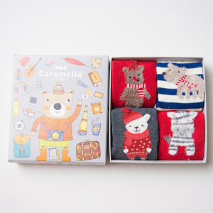 Gift Box of Cute Christmas Socks For Women (4 pairs per box)