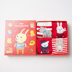 Gift Box of Cute Christmas Socks For Women (4 pairs per box)