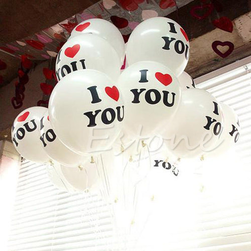 20Pcs/Lot 12 inch I LOVE YOU Pearl Latex Balloons Globos ballons For Christmas Wedding Decorations W215