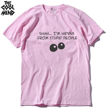 "Shhh...I'm Hiding From Stupid People" T-Shirt Men's Short Sleeve 100% Cotton