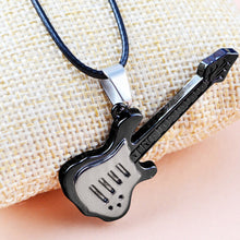 Steel Guitar Lovers Necklace Black