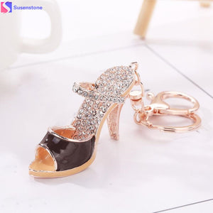 High Heels Model Rhinestone Tassel Keychain Bag Handbag Key Ring Car Key Pendant