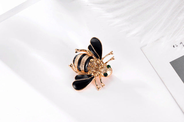 Bee Brooch  Rhinestone Crystal Scarf Jewelry Pins