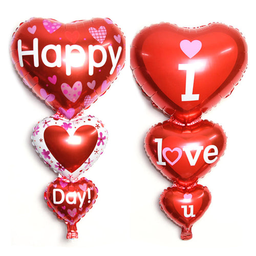 1Pcs I Love You/Happy Day Aluminum Foil Balloon Love Heart Weddings Valentine Ballons Party Decor Kids Toys 2017