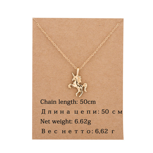 Unicorn Horse Alloy Clavicle Chain Gold/Silver For Women