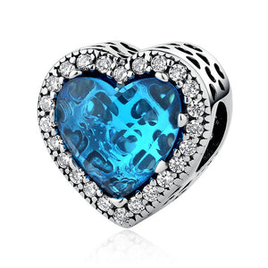 925 Sterling Silver Jewelry Radiant Hearts Beads Charm Fit Bracelets