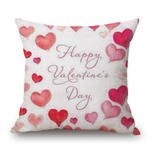 Romantic Love Pink Lips Hearts Print Square Pillow Cover