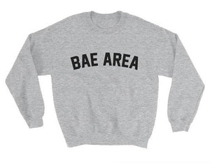 California Bae Area Graphic Sweatshirt Long Sleeve Hoodies Cotton Crewneck