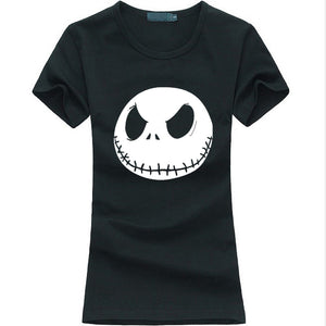 new arrival summer style Jack Skellington women funny tshirt harajuku casual tee shirt punk femme fashion brand hipster slim top